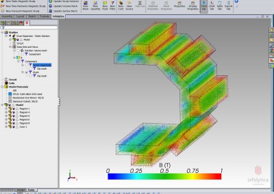 magnetic field in a drum separator - 3D