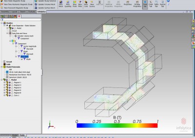 magnetic field in a drum separator - 3D